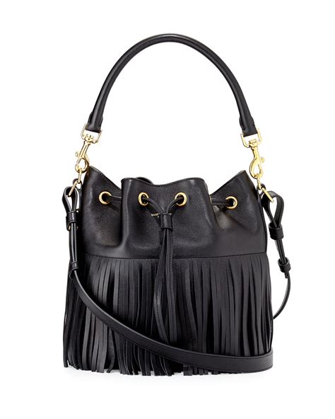 Saint Laurent Emmanuelle Medium Fringe Bucket Bag 